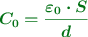 \color[RGB]{2,112,20}{\bm{C_0 = \frac{\varepsilon_0\cdot S}{d}}}