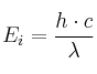E_i = \frac{h\cdot c}{\lambda}