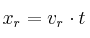 x_r = v_r\cdot t