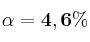 \bf \alpha = 4,6\%