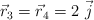 \vec{r}_3 = \vec{r}_4 = 2\ \vec j