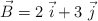 \vec{B} = 2\ \vec i + 3\ \vec j