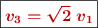 \fbox{\color[RGB]{192,0,0}{\bm{v_3 = \sqrt{2}\ v_1}}}