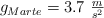 g_{Marte} = 3.7\ \textstyle{m\over s^2}