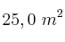 25,0\ m^2