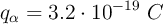 q_{\alpha} = 3.2\cdot 10^{-19}\ C