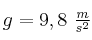 g = 9,8\ \textstyle{m\over {s^2}}
