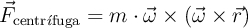 \vec{F}_{\text{centr}\acute{\imath}\text{fuga}} = m \cdot \vec{\omega} \times (\vec{\omega} \times \vec{r})