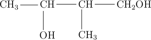 \chemfig{CH_3-CH(-[6]OH)-CH(-[6]CH_3)-CH_2OH}