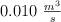 0.010\ \textstyle{m^3\over s}