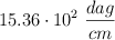 15.36\cdot 10^2 \ \frac {dag}{cm}