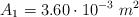 A_1 = 3.60\cdot 10^{-3}\ m^2
