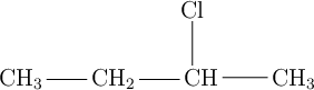 \chemfig{CH_3-CH_2-CH(-[2]Cl)-CH_3}