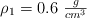 \rho_1 = 0.6\ \textstyle{g\over cm^3}
