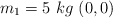 m_1 = 5\ kg\ (0,0)