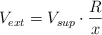 V_{ext} = V_{sup}\cdot \frac{R}{x}