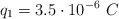 q_1 = 3.5\cdot 10^{-6}\ C