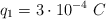 q_1 = 3\cdot 10^{-4}\ C